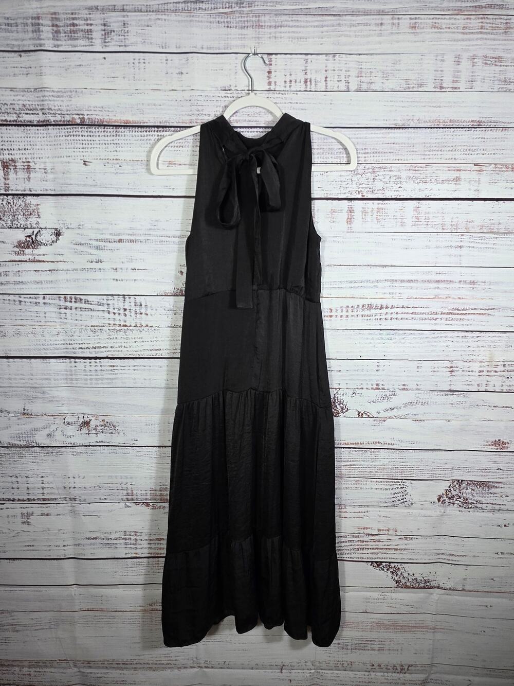 Sam Edelman Black Maxi Dress Small- Tiered Skirt- Elastic Waist- Sleeveless S